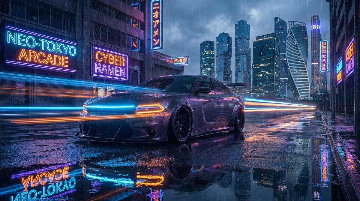 困困兔轿车改装视频 - 城市夜景漂移